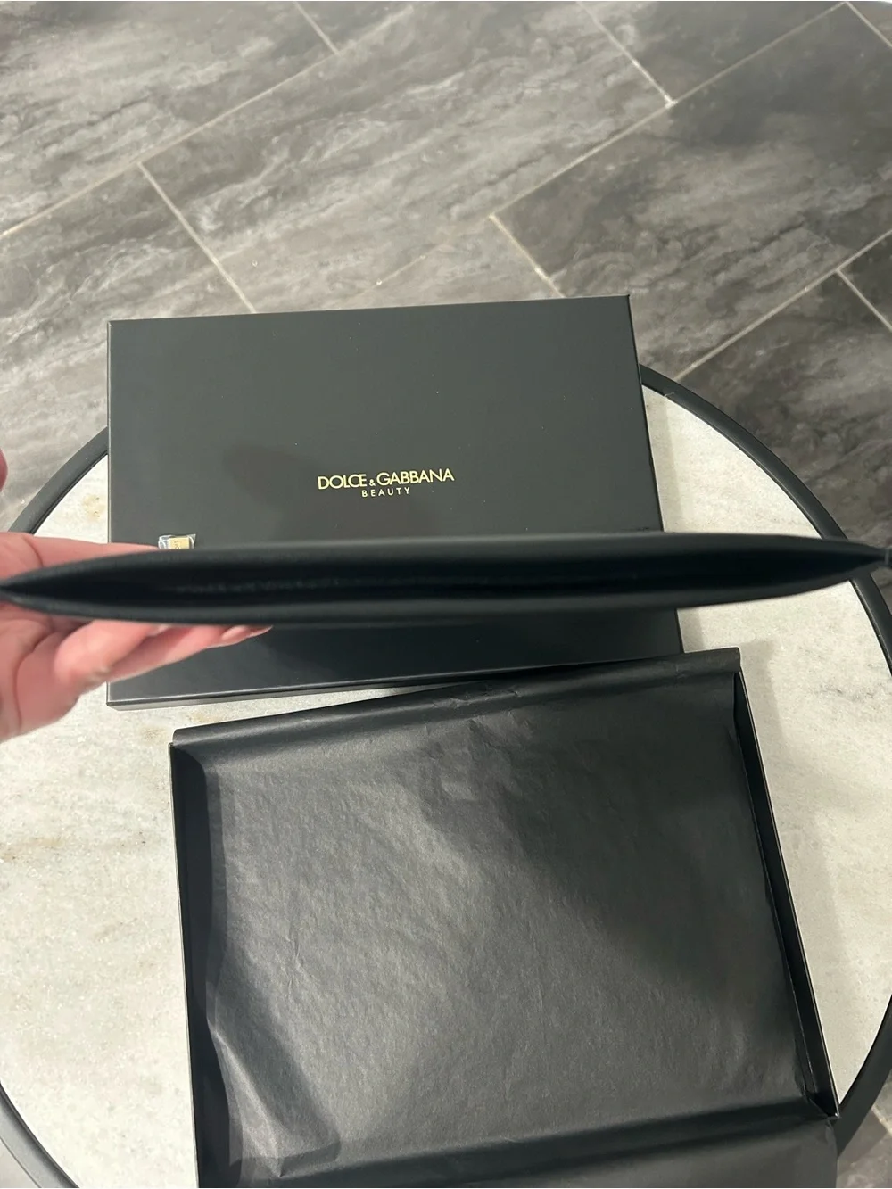 Dolce & Gabbana Beauty Black and Gold Embossed Pouch 💥NWT💥